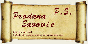 Prodana Savović vizit kartica